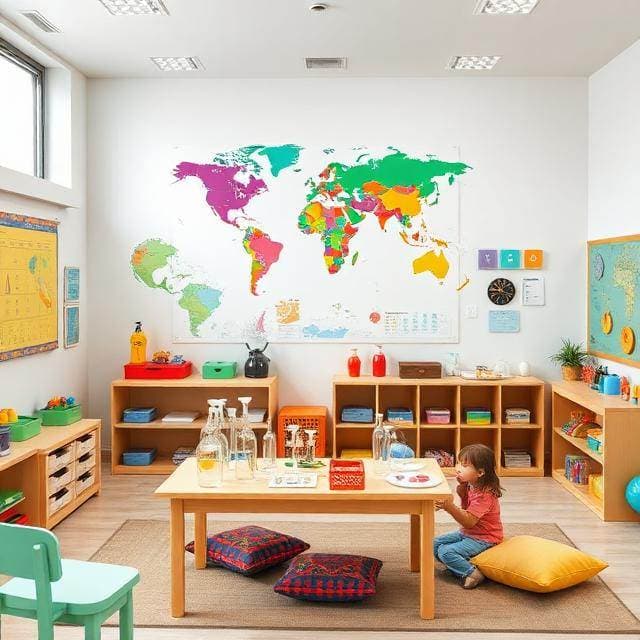 UKG classroom activity area at Kaizen Preschool